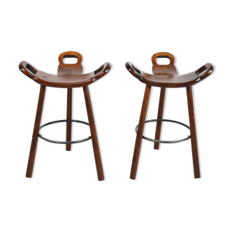 Mid century brutalist bar stools - set of 2, 1960s