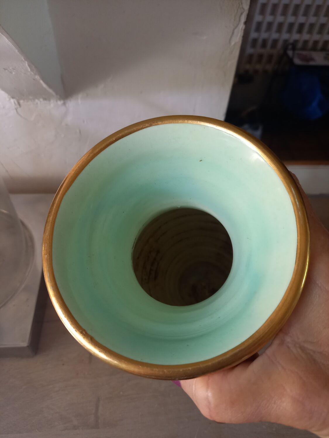 Enamelled ceramic vase from Monaco signed numbered vintage