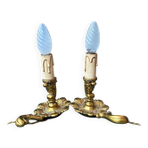 Paire de lampe en bronze style Louis XV