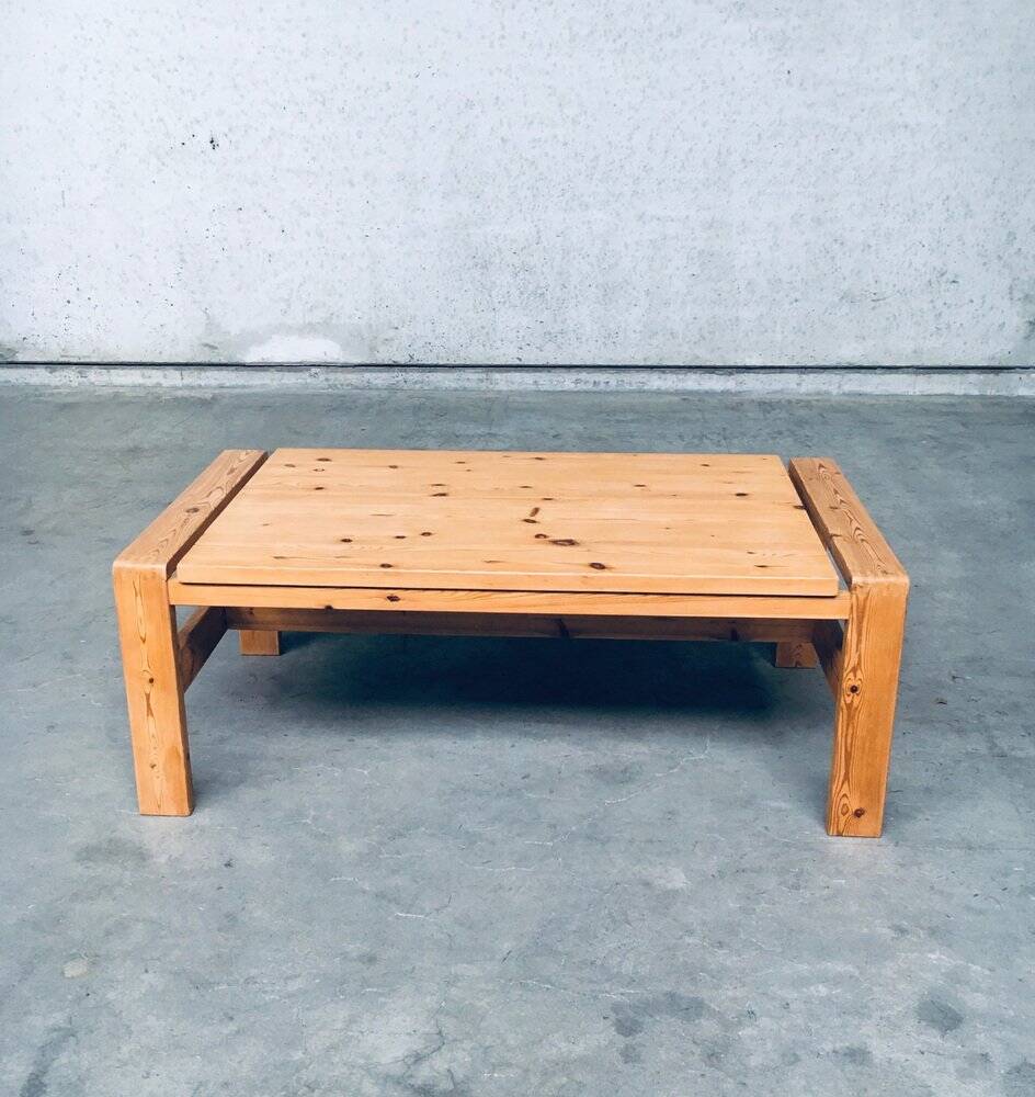 Scandinavian Modern Design Solid Pine Coffee Table, 1970s