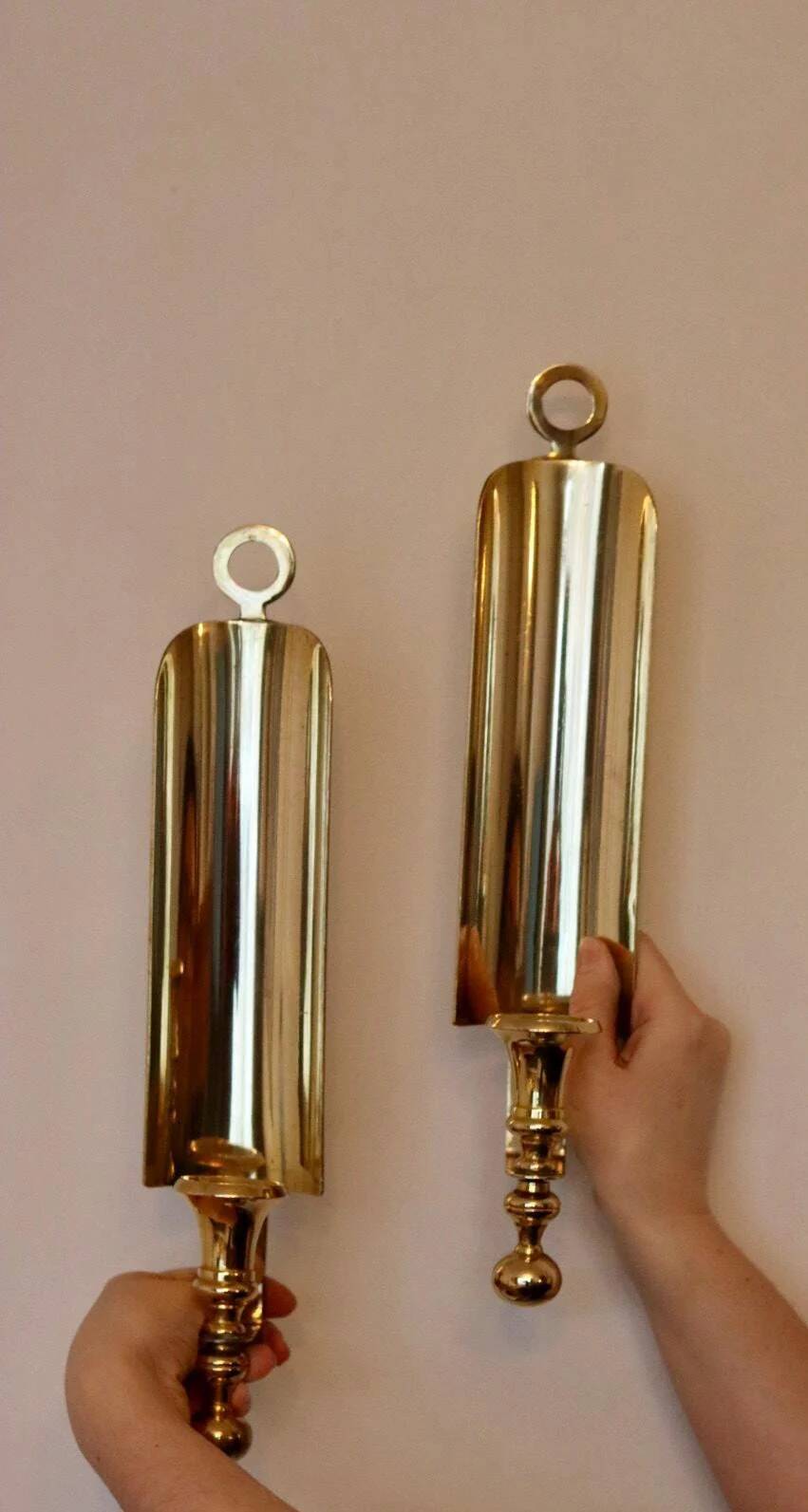 Pair of mid-century Swedish brass sconces