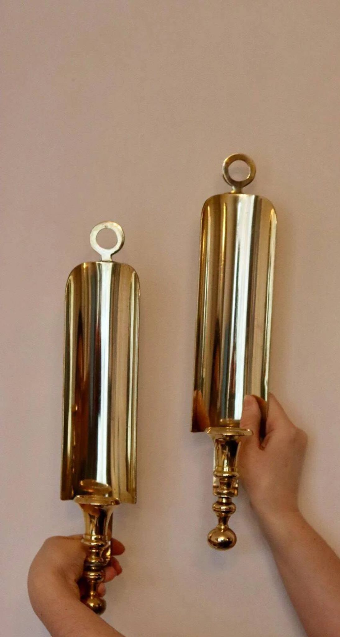 Pair of mid-century Swedish brass sconces