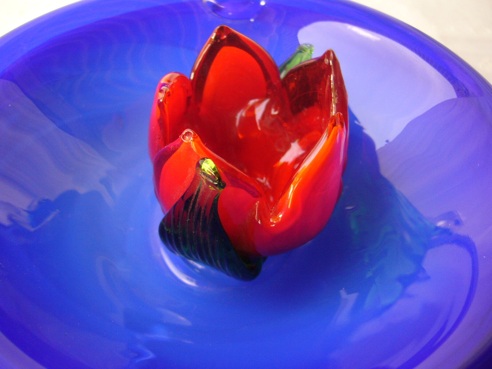 vintage flower glass candlestick