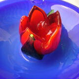 vintage flower glass candlestick