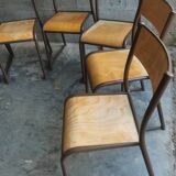 Series of 8 stackable vintage chairs