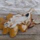 Dish or large empty pocket in flamed ceramic with bird motif