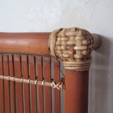Bamboo rattan square coffee table