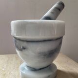Carrara marble mortar and pestle