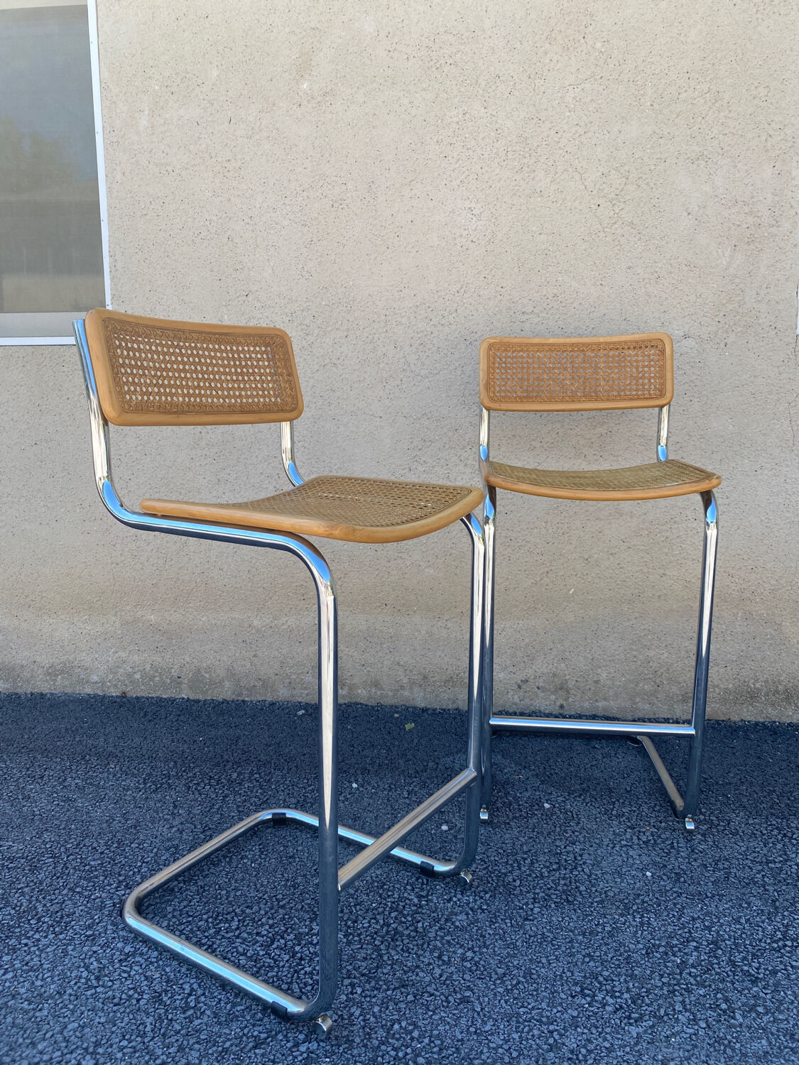 Paire de chaises de bar Cesca par Marcel Breuer Edition 1970