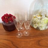 Set of 4 champagne flutes in engraved glass 10 cl