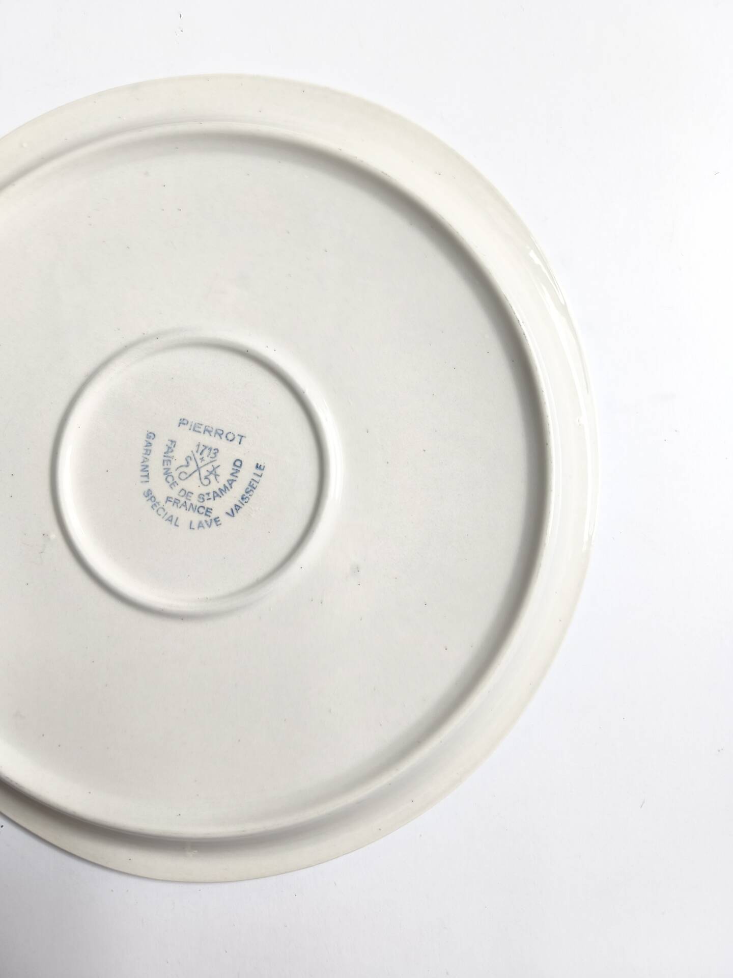 Vintage plate Gien France model Pierrot blue star decoration