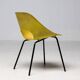 Rare yellow fibreglass tulip chair by Pierre Guariche for Steiner, 1950s.
