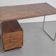 Bureau en noyer style Bauhaus Tchèque 1930s