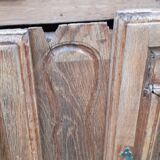 Country sideboard 2 doors 2 drawers solid oak old raw wood