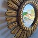 Miroir soleil doré vintage 51 cm
