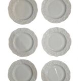 set of 6 Limoges porcelain dessert plates with wild ivy
