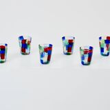 Set of 6 Italian Murano glass goblets circa 1980 murano