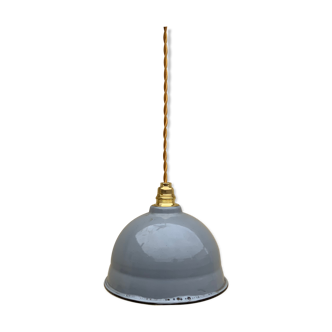Domed dome suspension in gray and white enamelled sheet metal 18th new electrification
