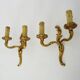 Old pair of double wall sconces in bronze.