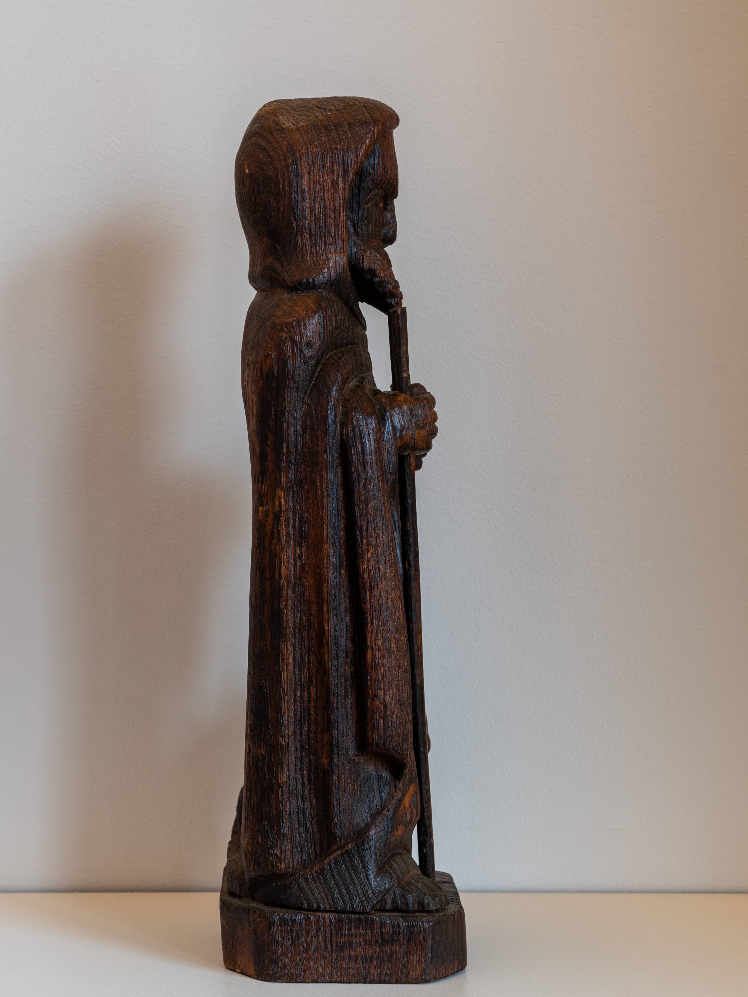 Wooden statuette of Saint Hervé