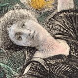 Laurence Alma Tadema etching: Sunflowers