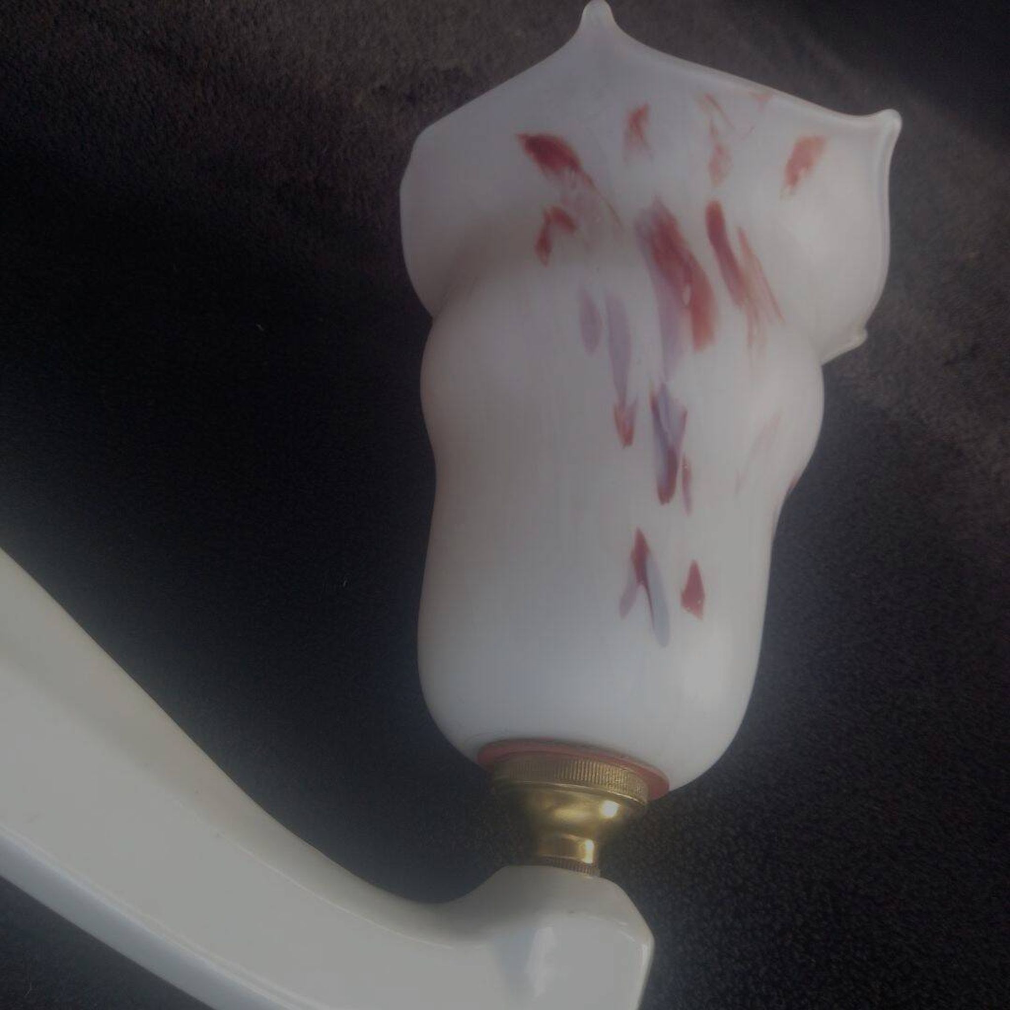 Antique porcelain wall light / art deco opaline bathroom