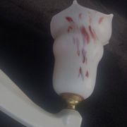 Antique porcelain wall light / art deco opaline bathroom