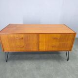 Mid-Century Danish Sideboard with Teak Veneer and Hairpin Legs, 1960