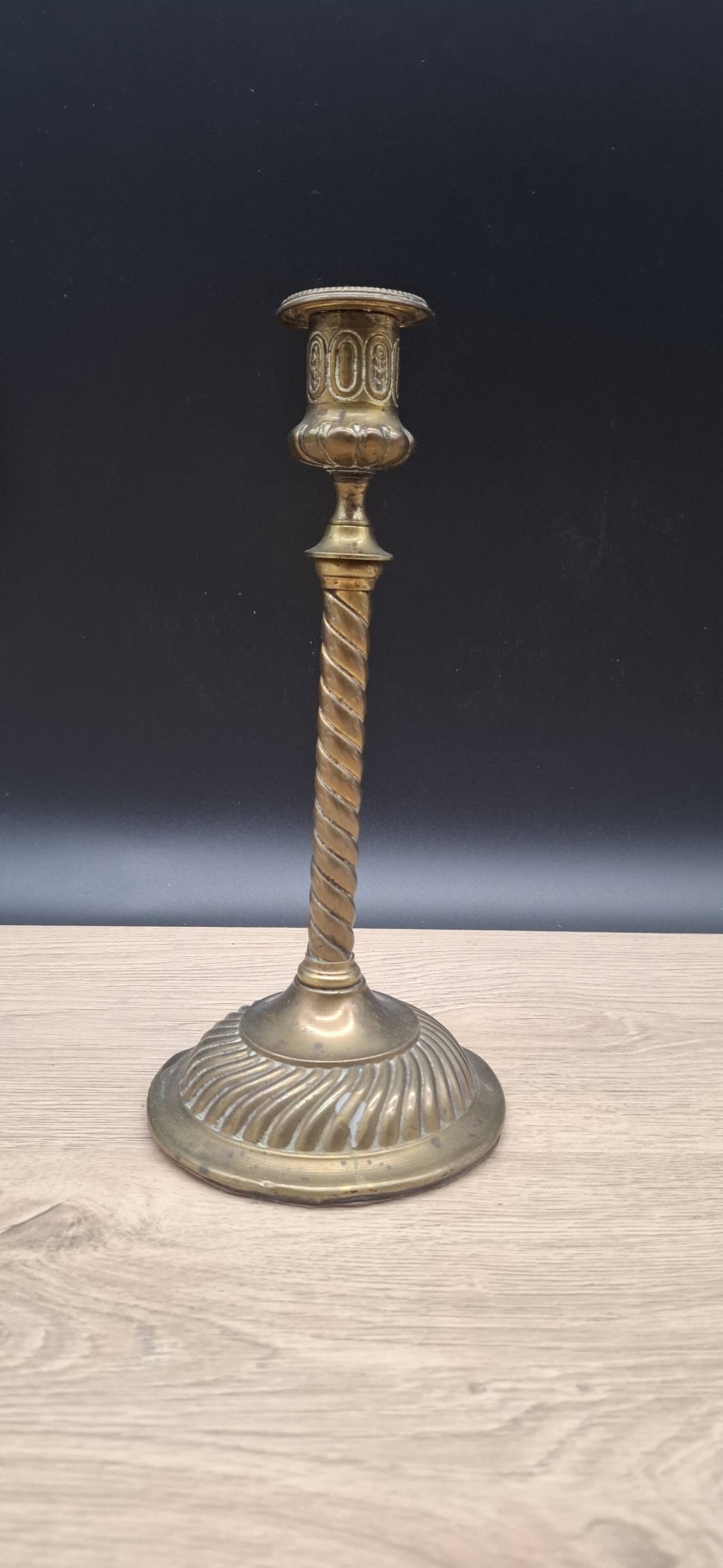Antique brass candle holder