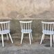 Trio of Scandinavian chair bistro troquet guinguette in curved wood