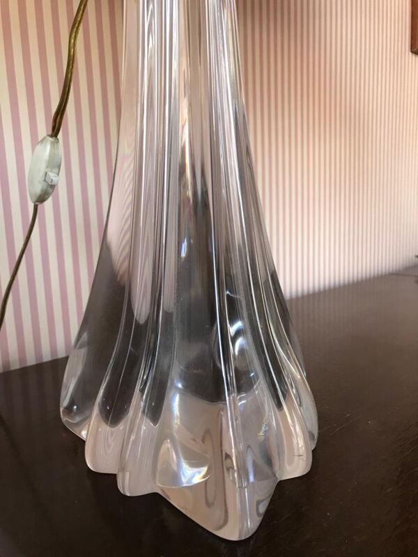 Lampe pied cristal de bohème pied éléphant