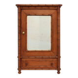 Armoire d'apothicaire en imitation bambou avec miroir et tiroir, France années 1900