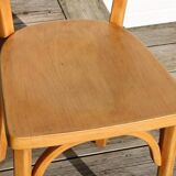 Set of 6 Baumann chairs, light beech, 1960