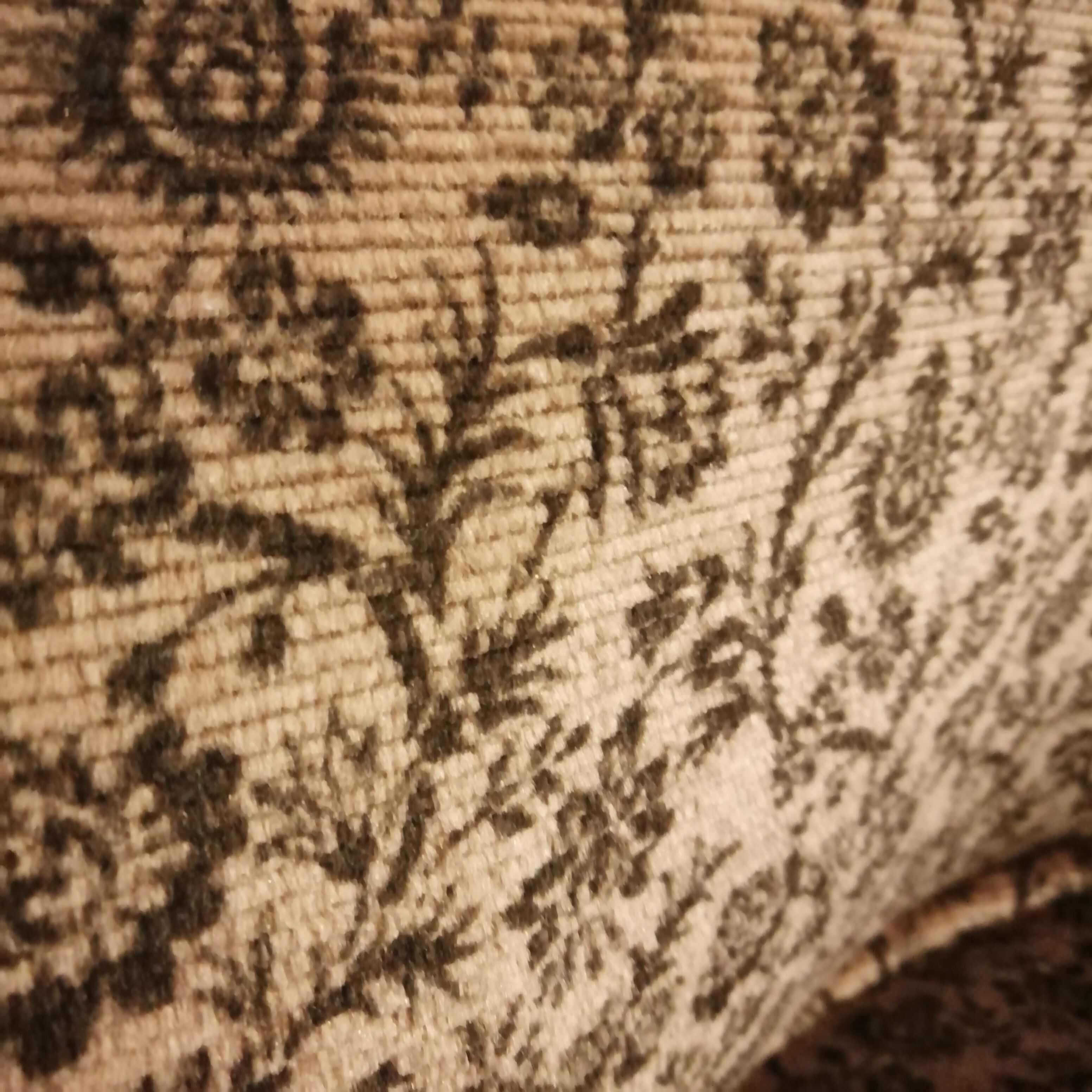 Armchairs with floral print of corduroy fabric. 1980s.