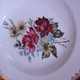 8 deep plates in half porcelain signed FB Floral decoration