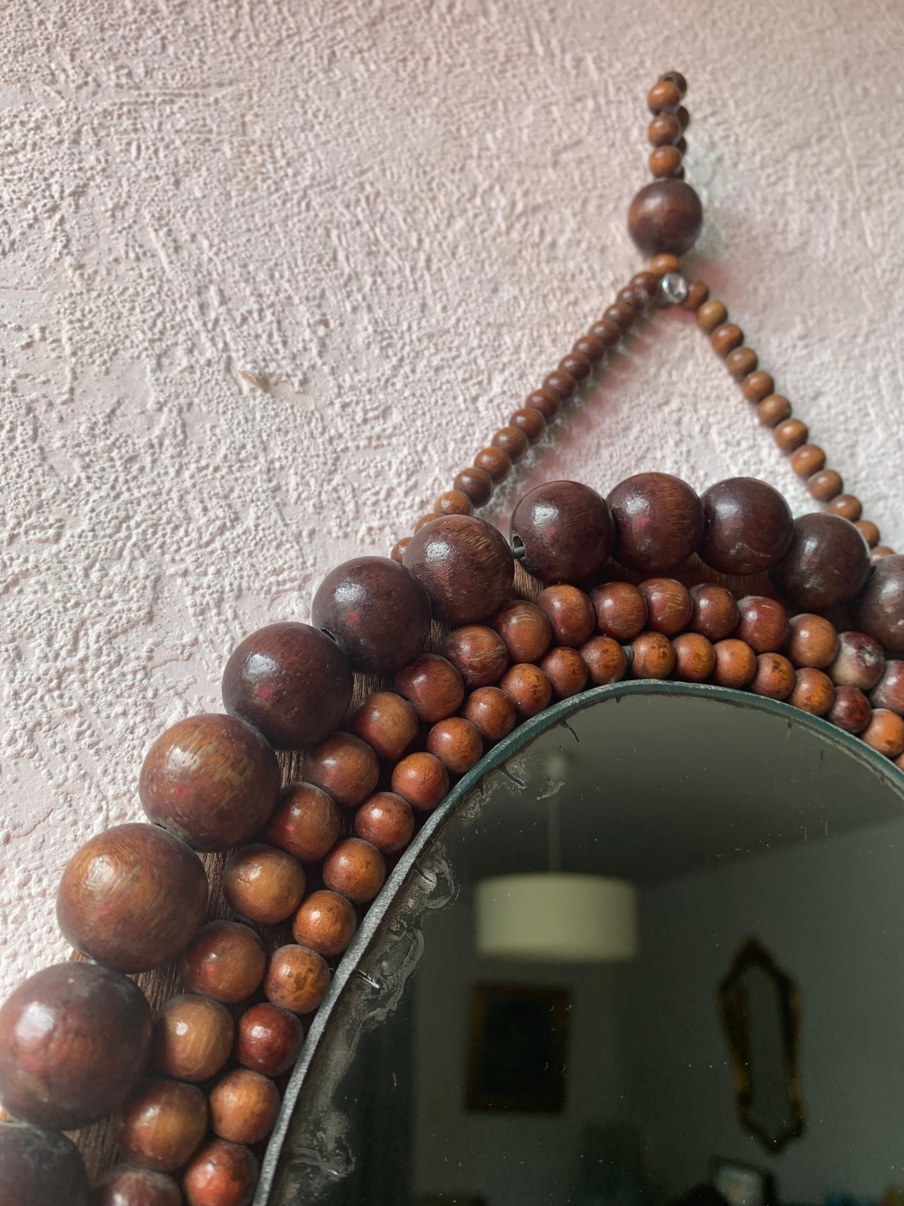 Mirror frame beads wood