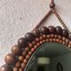 Miroir cadre perles bois
