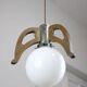 Lampe à Suspension Mid-Century Scandinave en Chrome et Opaline, 1960s