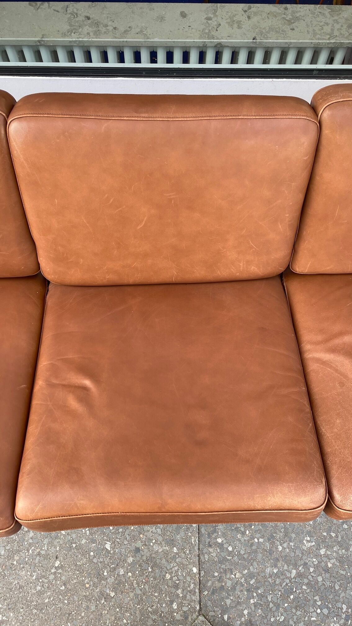 Scandinavian teak and leather sofa from the 70s