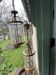 Pair of glass and brass chandeliers