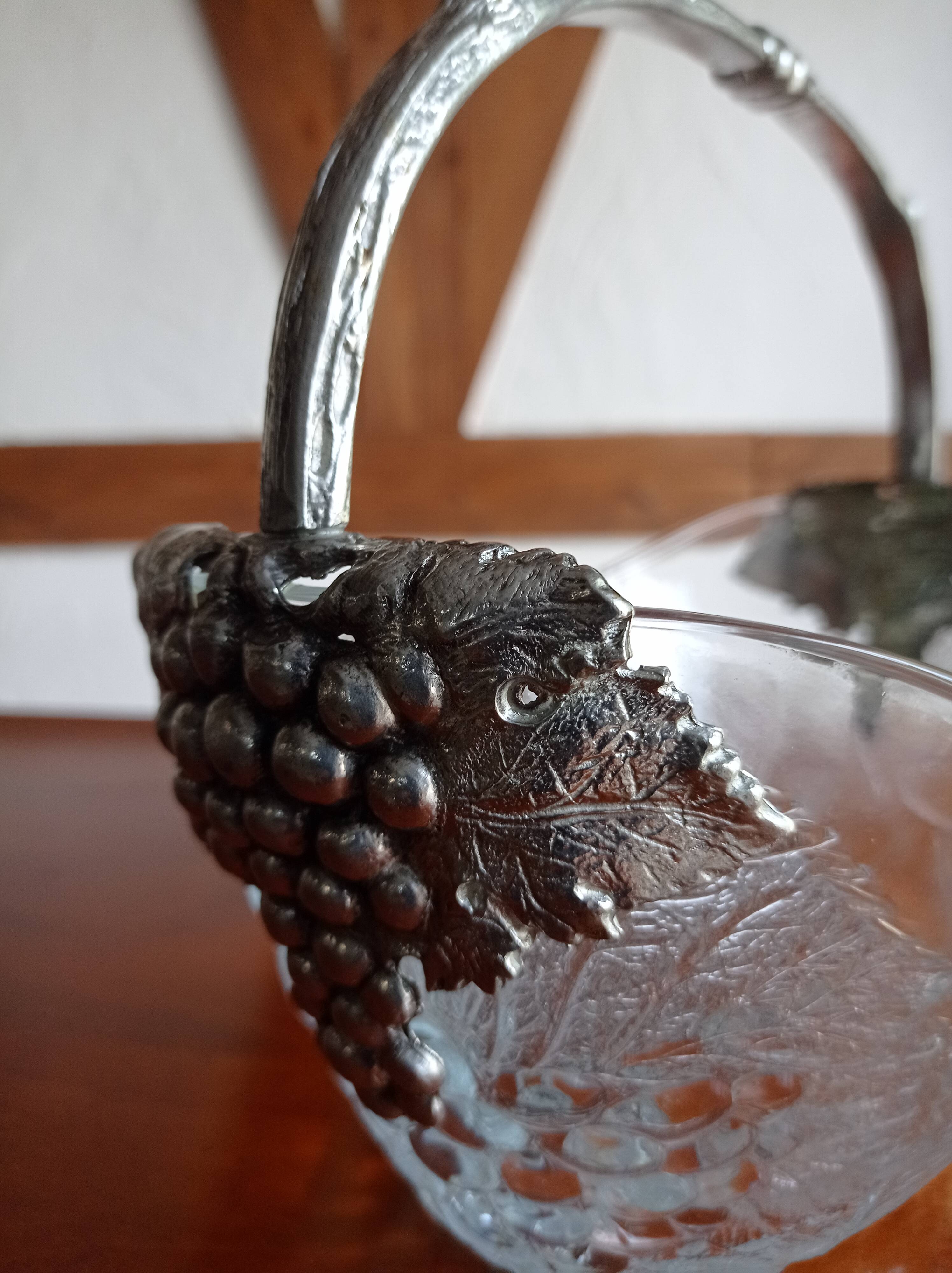 Coupe verre et métal argenté