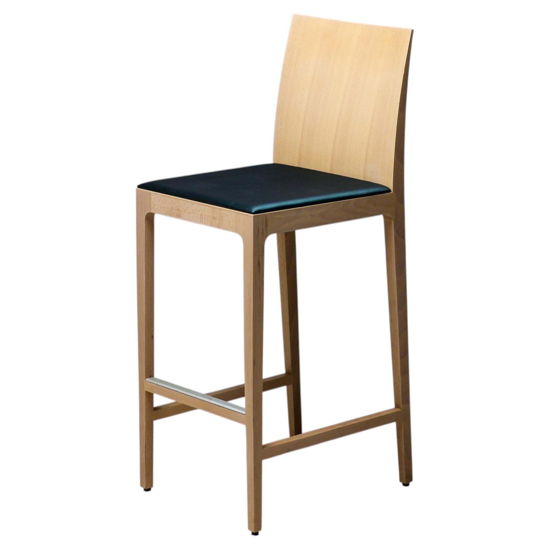 Set of six beech bar stools "Anna" by Crassevig, Italy, 1990s.