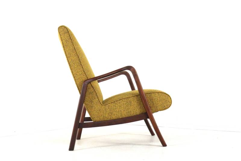 Knicos armchair in teak with yellow upholstery - very rare dutch design