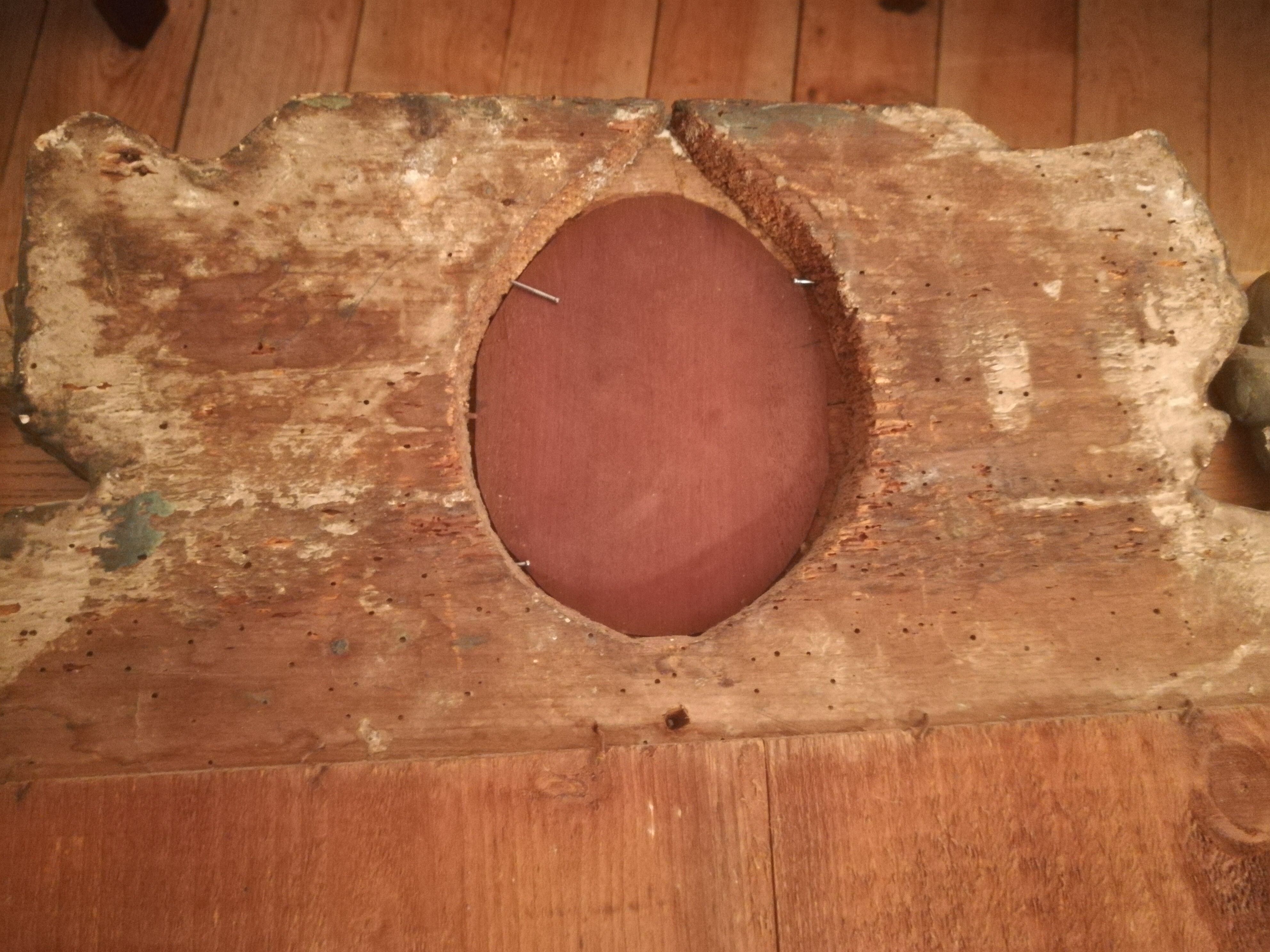 Louis XVI period mirror in patinated wood - 84x51cm