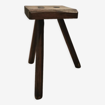 Tabouret bois ancien tripodes