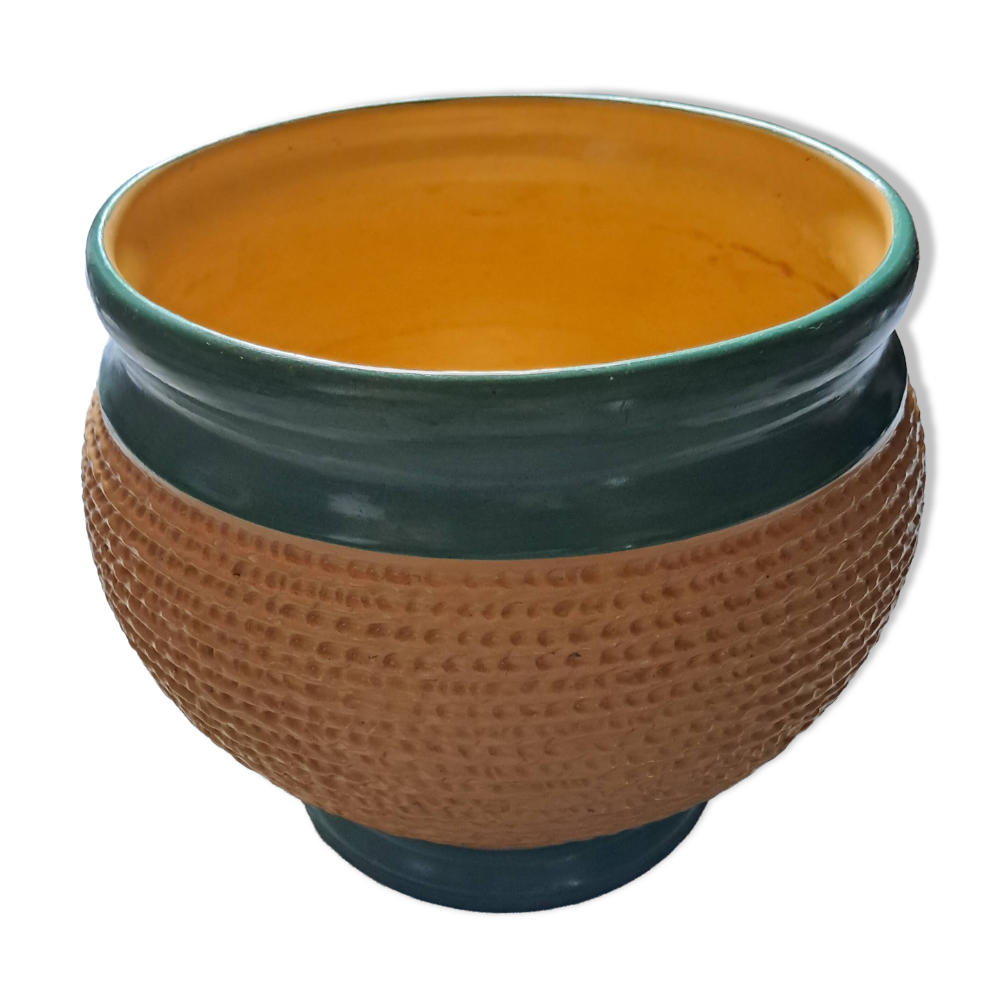 Very original vintage ceramic with a woven effect.