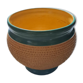 Cache-pot vintage en céramique effet tressé