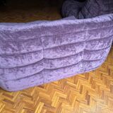 Togo purple sofa set - 2-seater sofa and corner armchair