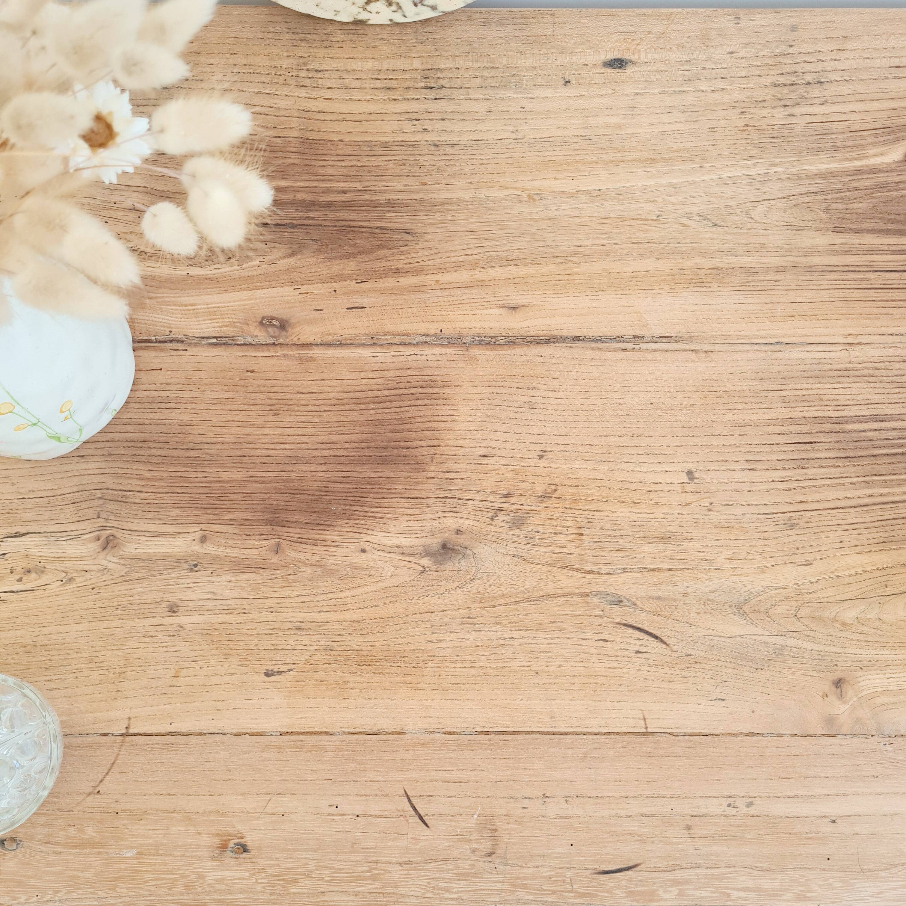 Table de ferme basse bois brut