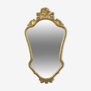 Miroir Deknudt doré classique du milieu du siècle style baroque années 50